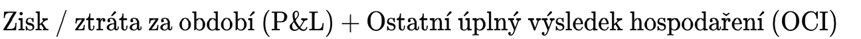 výpočet - celkový úplný výsledek hospodaření -výroční zpráva dle IFRS