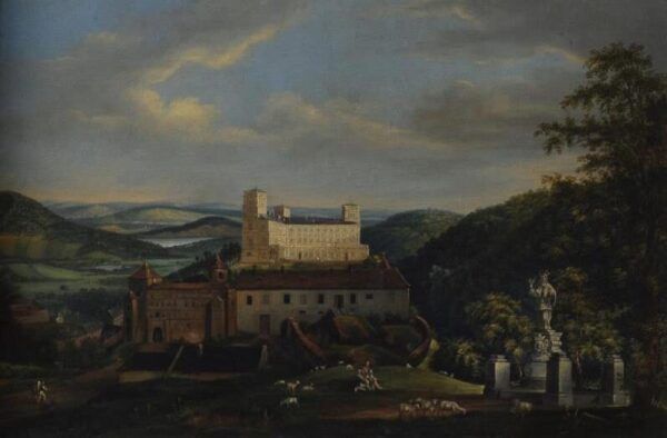 Pohled na račický zámek po první přestavbě v roce 1846.