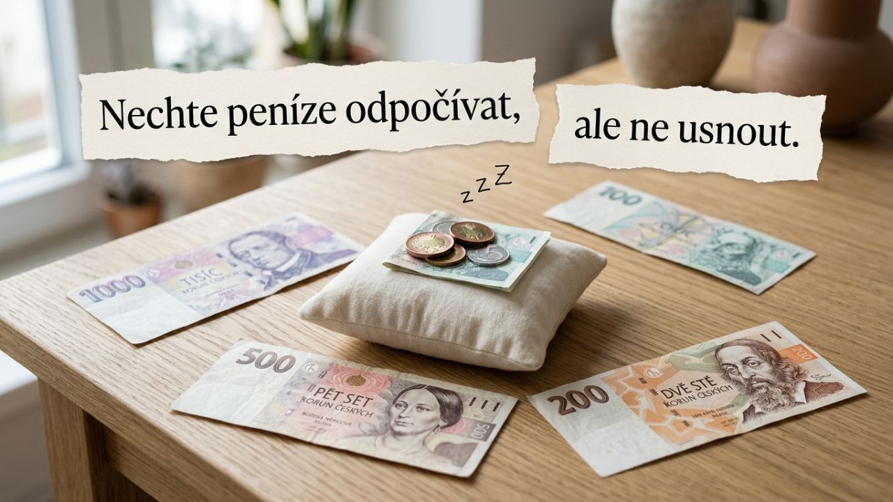 Nechte peníze odpočívat, ale ne usnout – vizuál s českými bankovkami