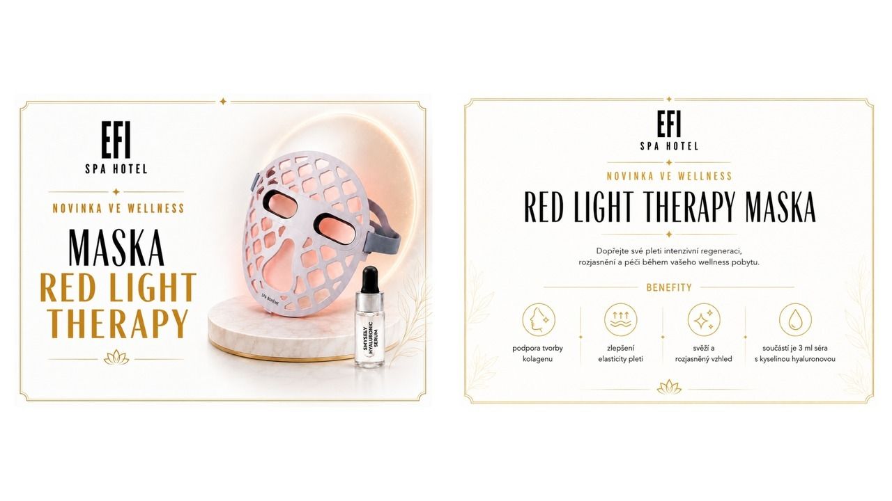 Red Light Therapy maska a její benefity v EFI SPA Hotelu**** Superior Brno