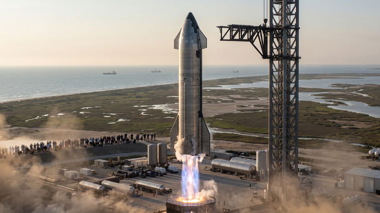 Raketa SpaceX na startovací rampě, do níž Alphabet investoval v roce 2015