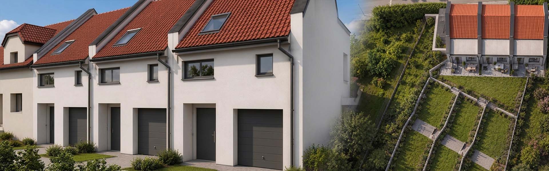 Omice, projekt pro výstavbu tří rodinných domů