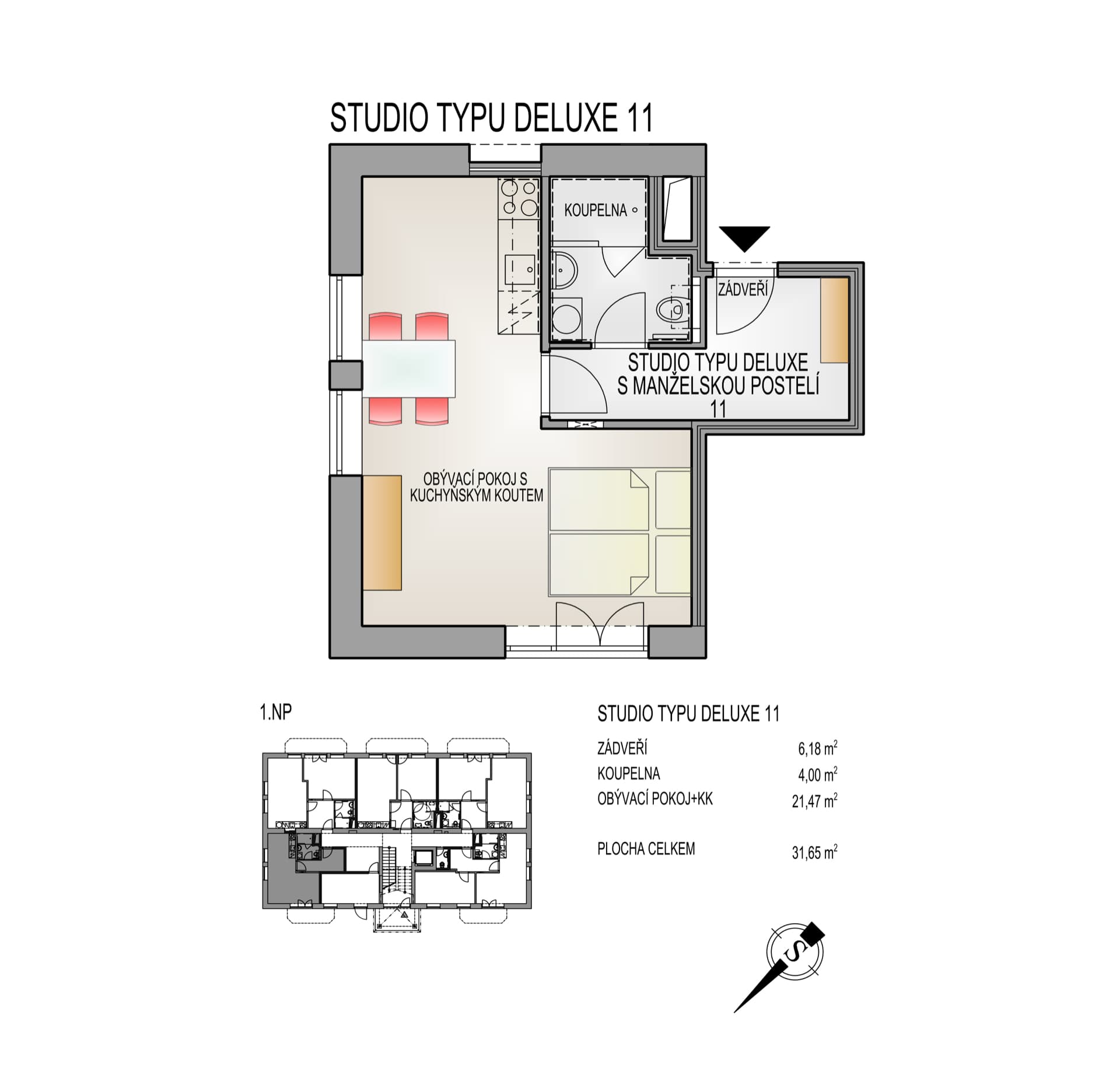Půdorys apartmánu č. 11