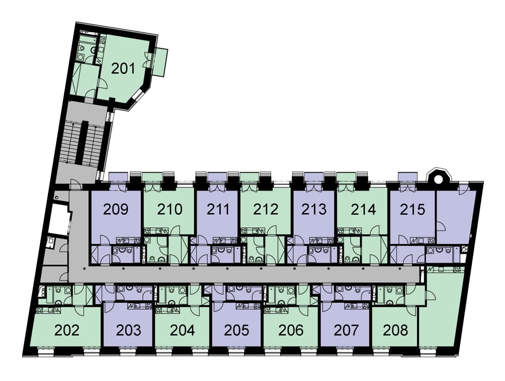 Position on the floor — building A, 2. floor