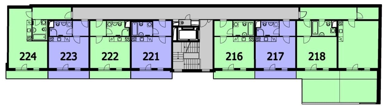 Position on the floor — building B, 2. floor