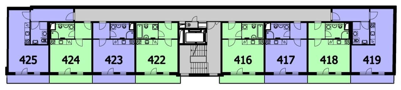 Position on the floor — building B, 4. floor
