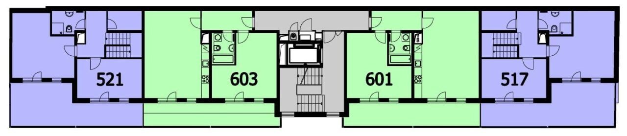 Position on the floor — building B, 6. floor
