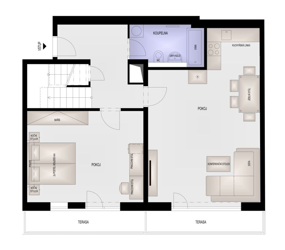 Grundriss B-517, 1. Ebene
