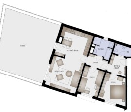 Půdorys bytu 3+kk v projektu EFI Residence Holzova 28 v Brně-Líšni Půdorys bytu 3+kk v projektu EFI Residence Holzova 28 v Brně-Líšni