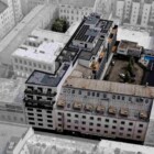EFI Palace komplex přístavba BW - severní pohled