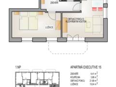 Prodej horského apartmánu 2+kk, 47,92 m², terasa a parkování, Horní Lipová