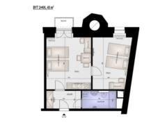 Pronájem bytu v Brně 2+kk s balkonem, 46 m2