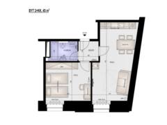 Pronájem bytu 2+kk, 45 m2