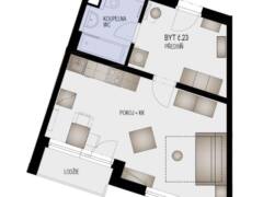 EFI Residence Holzova 28, novostavba 1+kk s lodžií v Brně-Líšni