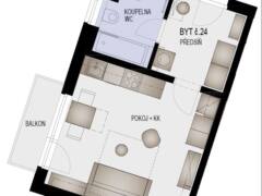 EFI Residence Holzova 28, novostavba 1+kk s balkonem v Brně-Líšni