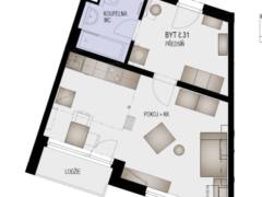 EFI Residence Holzova 28, novostavba 1+kk s lodžií v Brně-Líšni