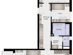 Prodej novostavby kompletně vybaveného, zařízeného, třípokojového bytu o výměře 81,8 m2