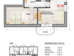 Prodej horského apartmánu 2+kk, 48,05 m², balkon a parkování, Horní Lipová